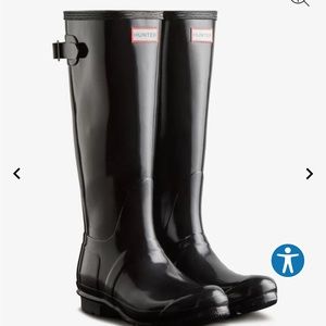 Hunter boots: tall gloss rain boots